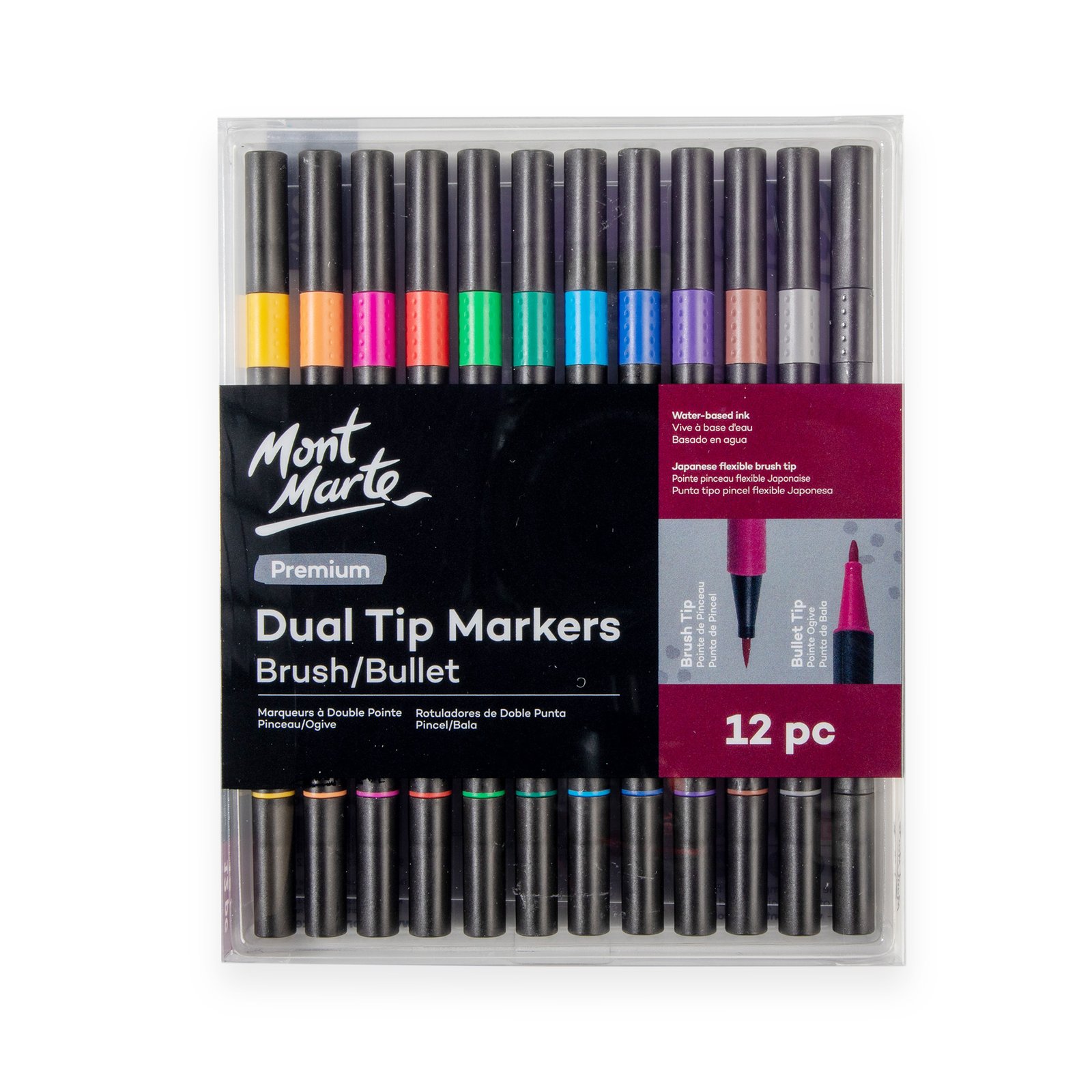 Dual Tip Markers Brush/Bullet 12pc