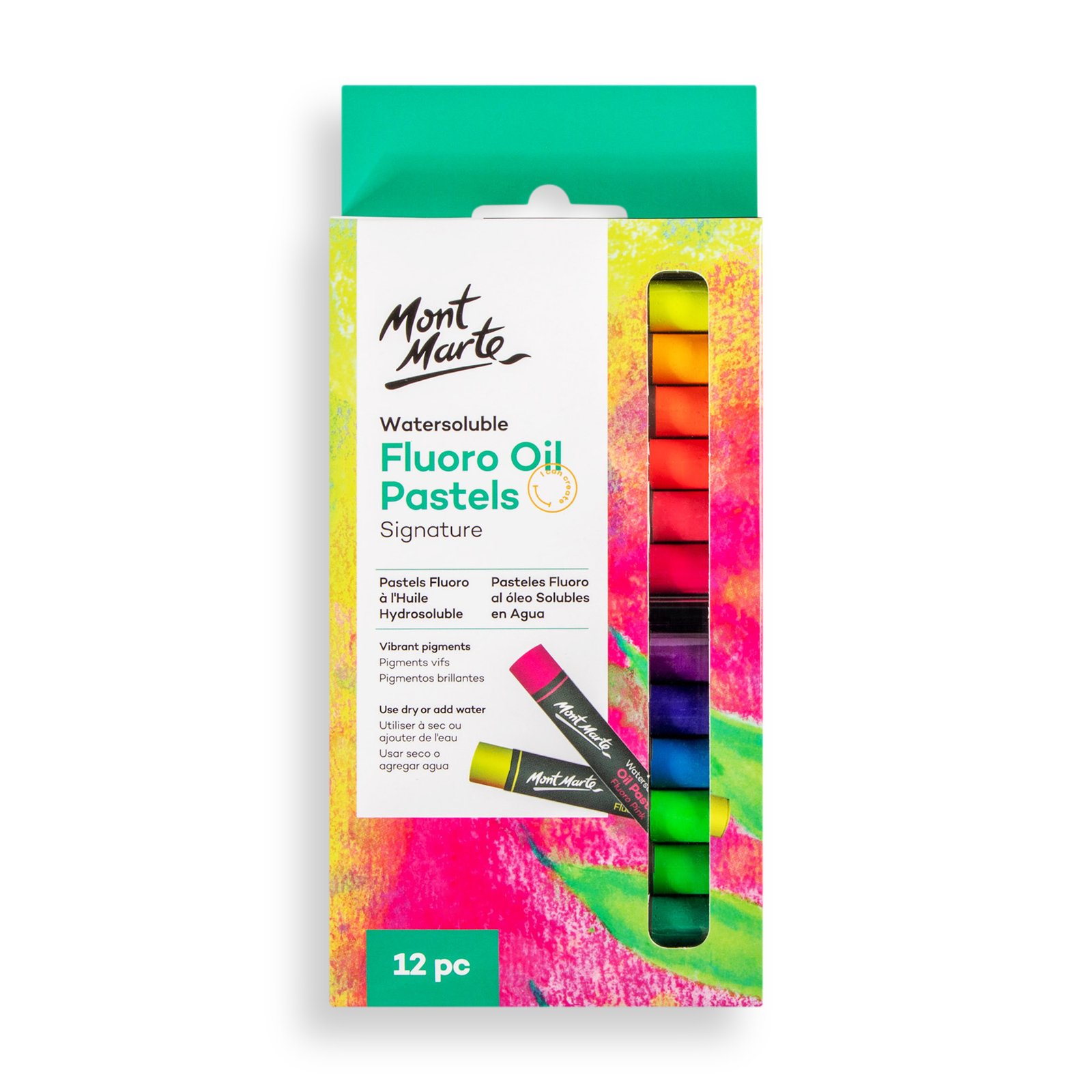 Watersoluble Fluoro Oil Pastels 12pc