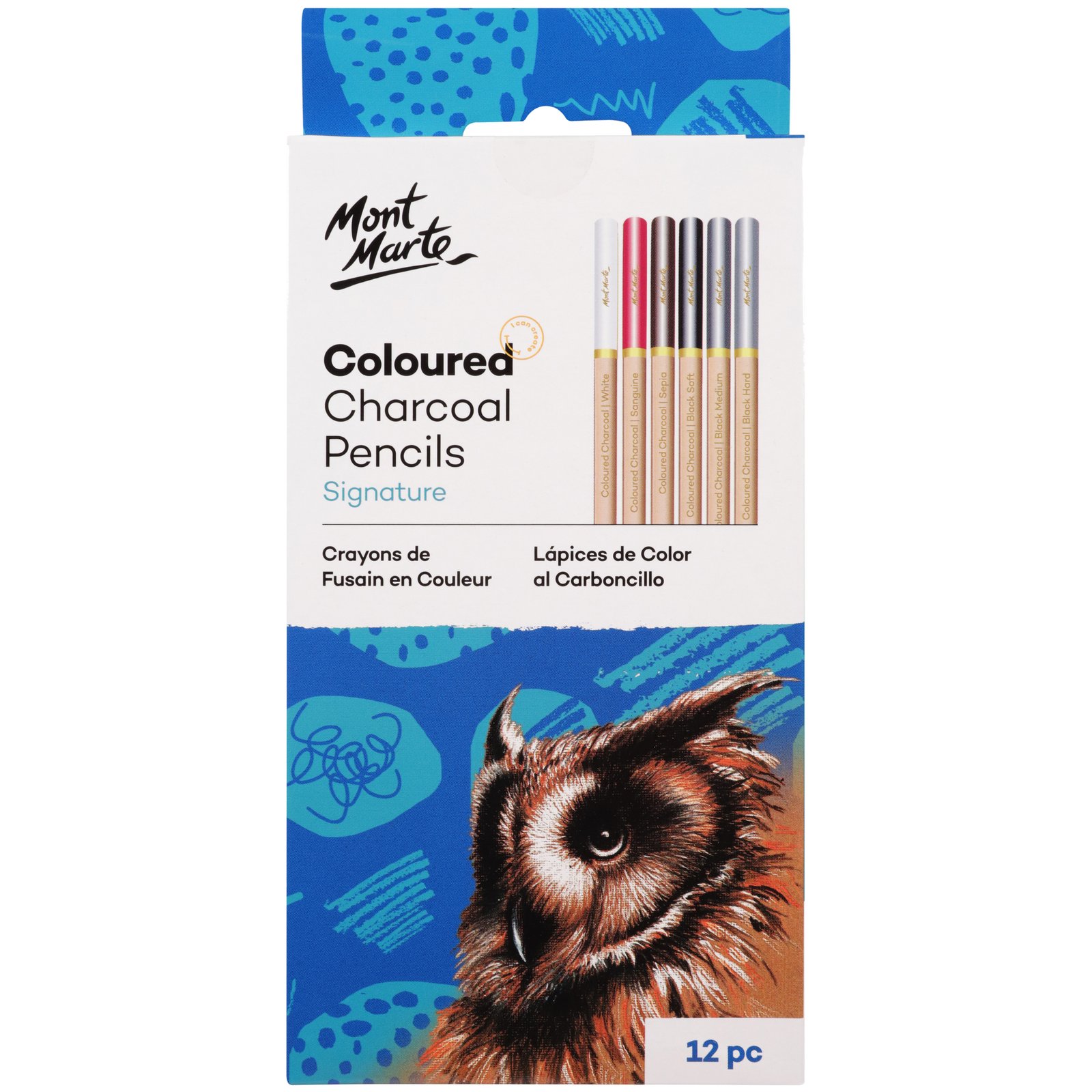 Coloured Charcoal Pencils 12pc