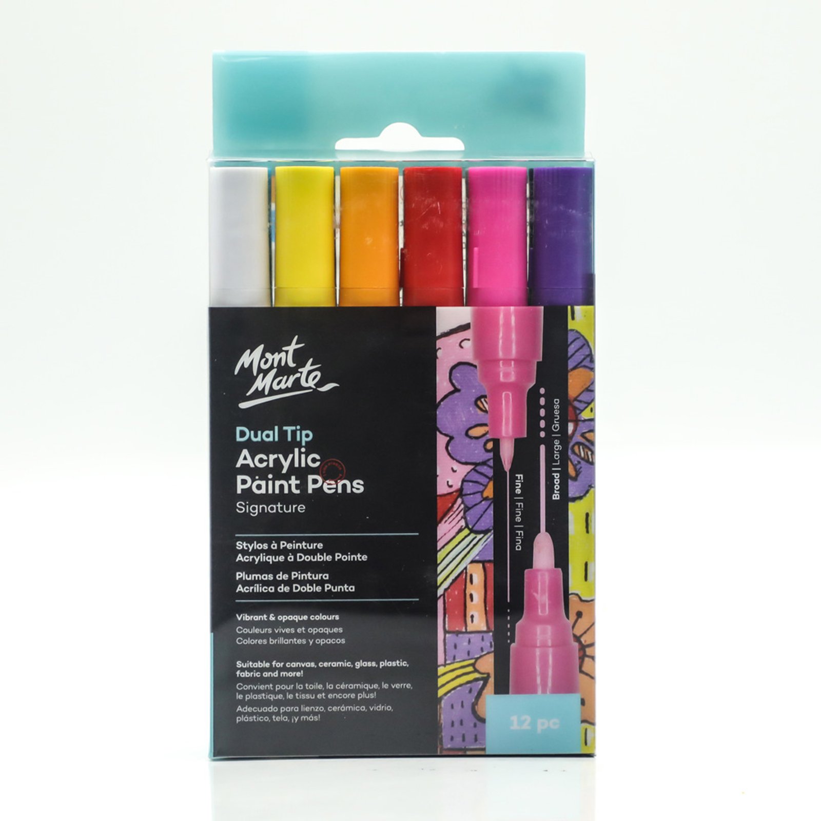 Acrylic Paint Pens Dual Tip Fine/Broad 12pc