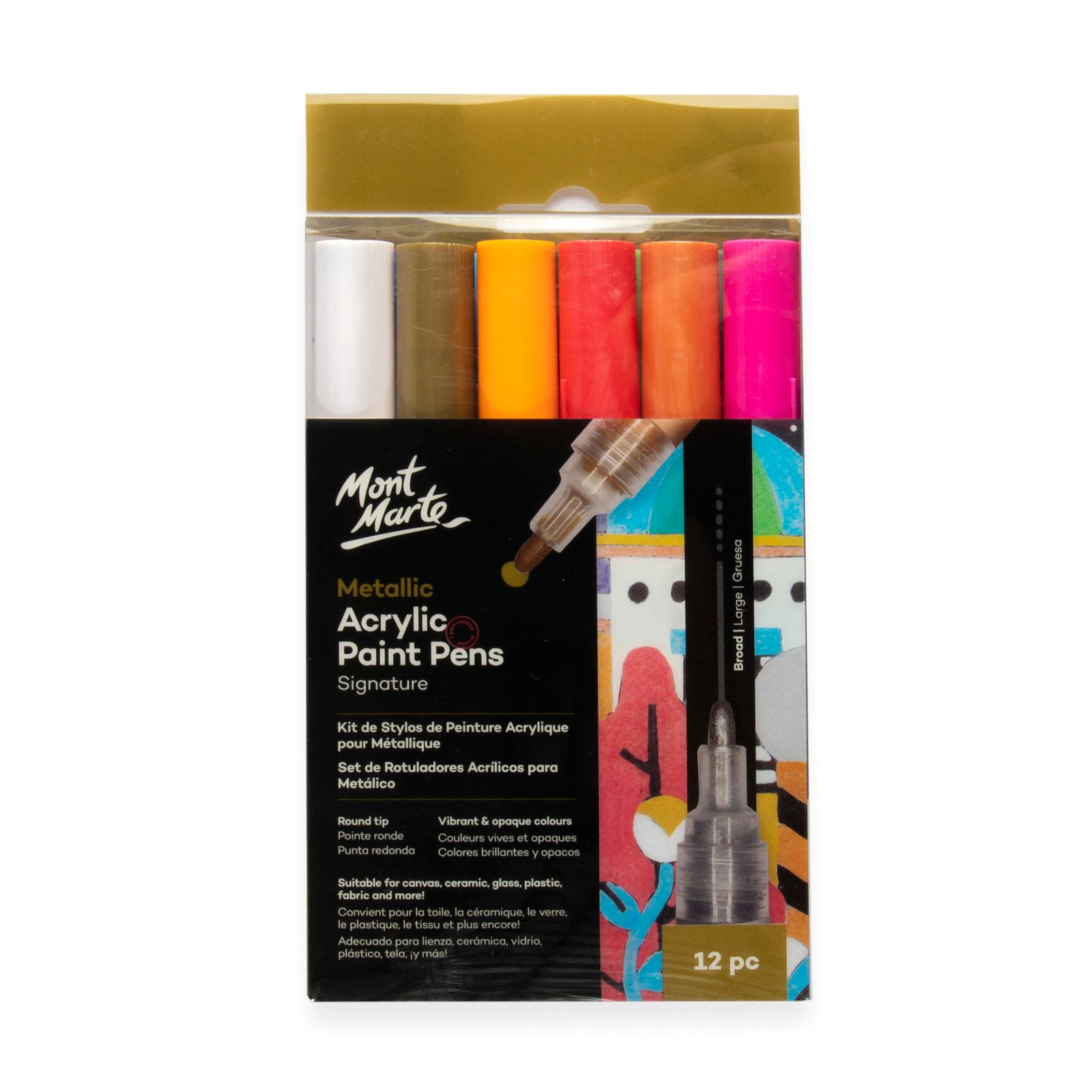 Metallic Acrylic Paint Pens Broad Tip 12pc