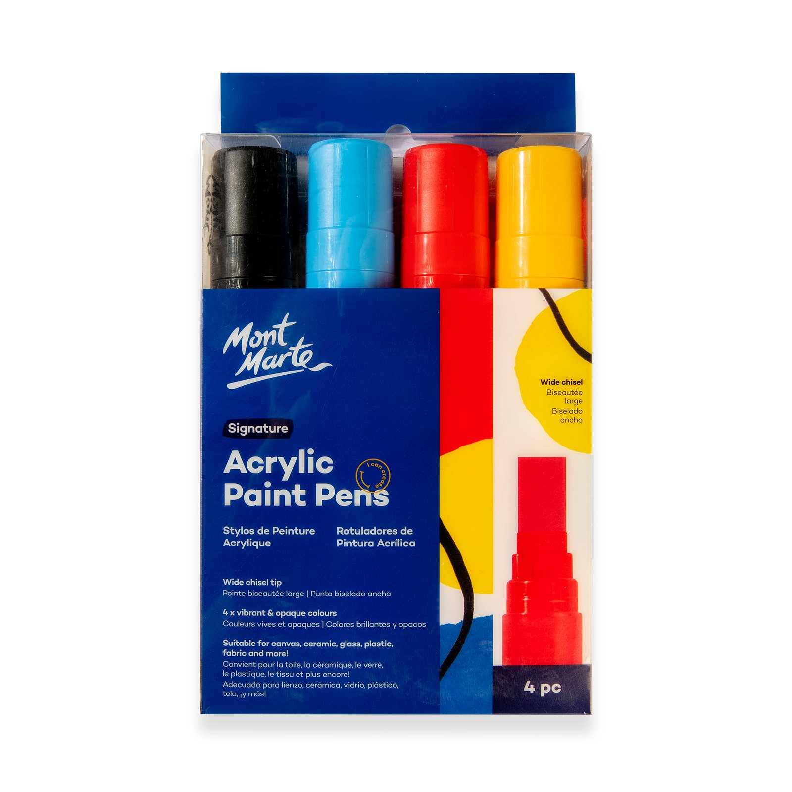 Acrylic Paint Pens Wide Chisel Tip 4pc