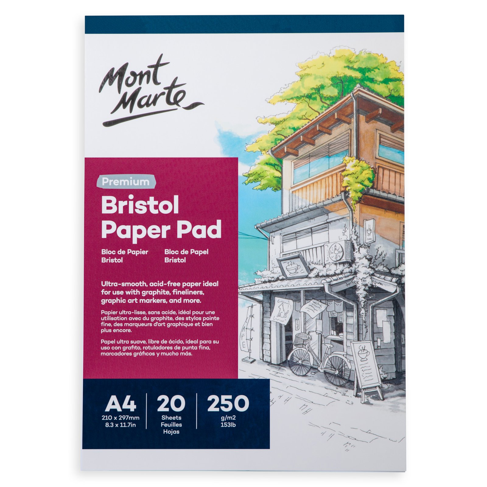 Bristol Paper Pad A4 250gsm 20 Sheets