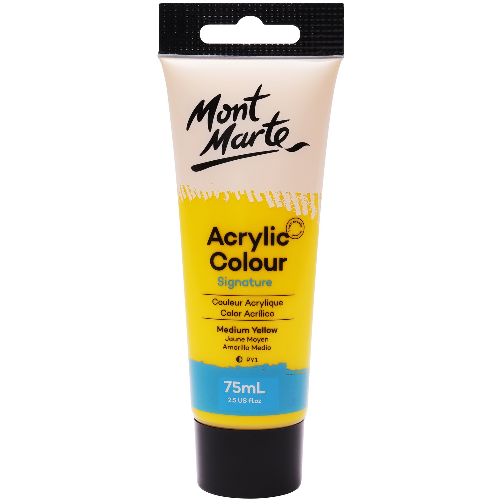 Acrylic Colour Paint 75ml - Medium Yellow