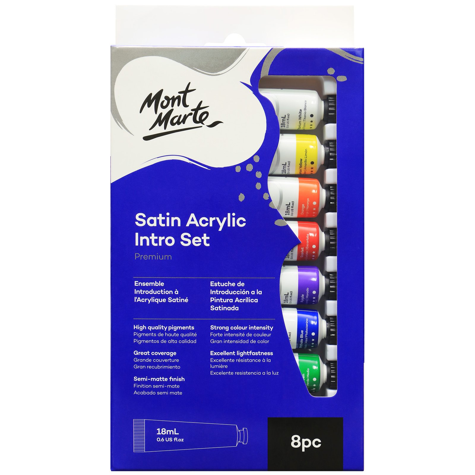 Satin Acrylic Paint Intro Set 8pc x 18ml