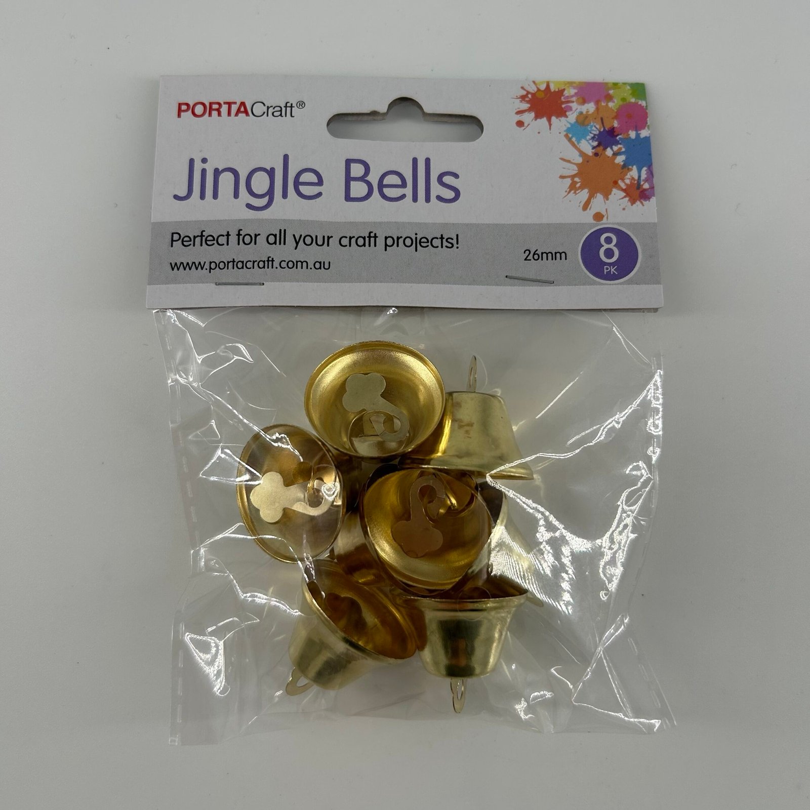 Jingle Bells 26mm 8pk Gold