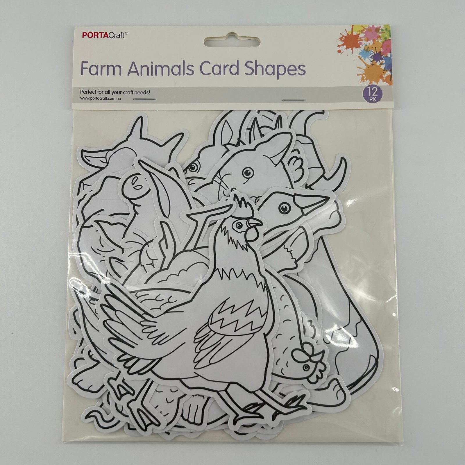 Printed Cardstock Farm Animals 12pk