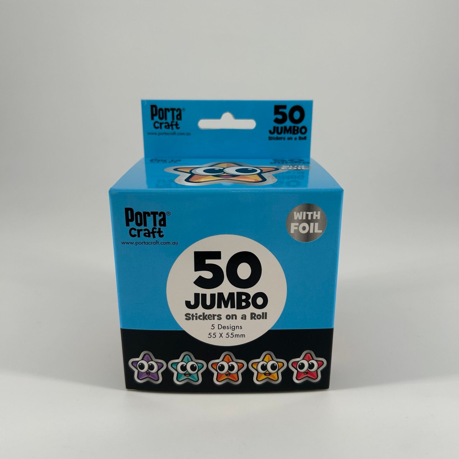 Jumbo Foil Sticker Roll 50pk Stars