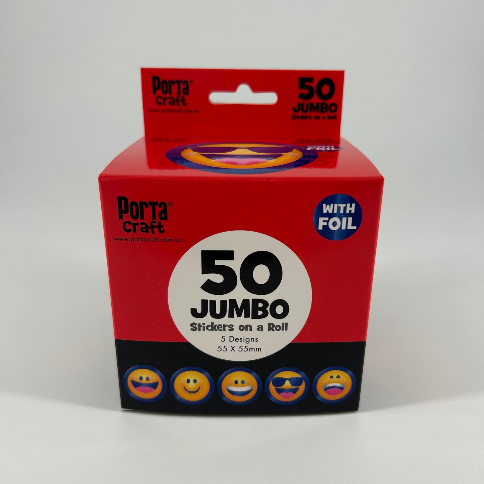 Jumbo Foil Sticker Roll 50pk Emojis