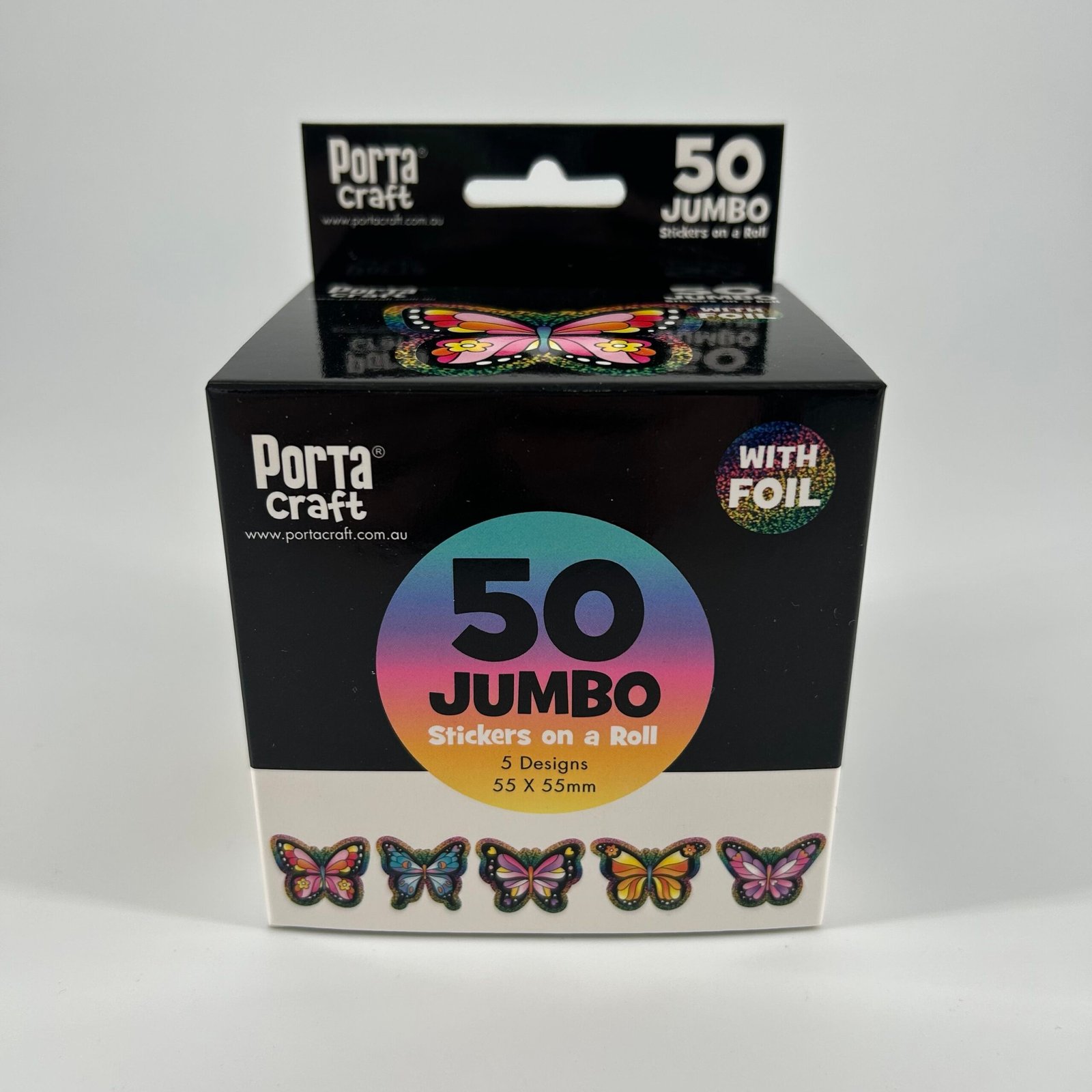 Jumbo Foil Sticker Roll 50pk Butterflies