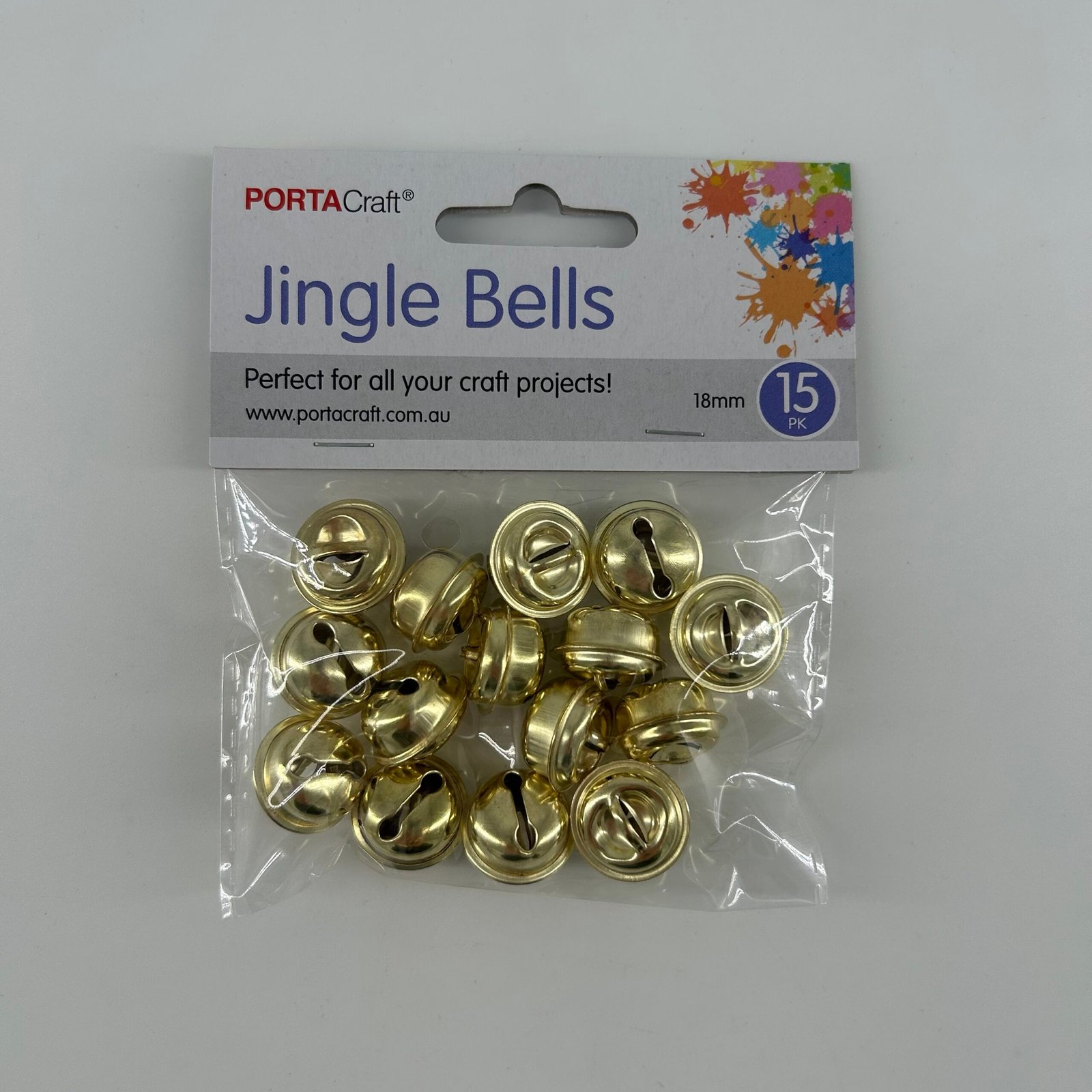 Jingle Bells 18mm 15pk Gold