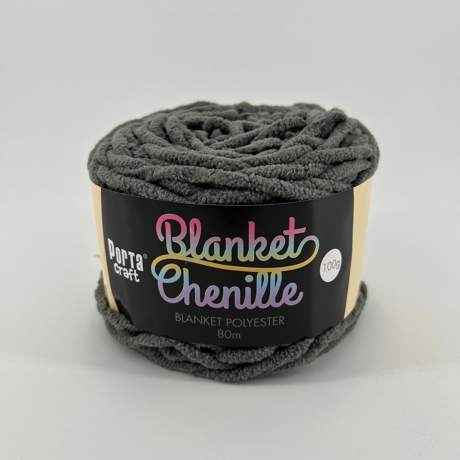 Chenille Blanket Yarn 100g 80m Solid 07 Dove Grey