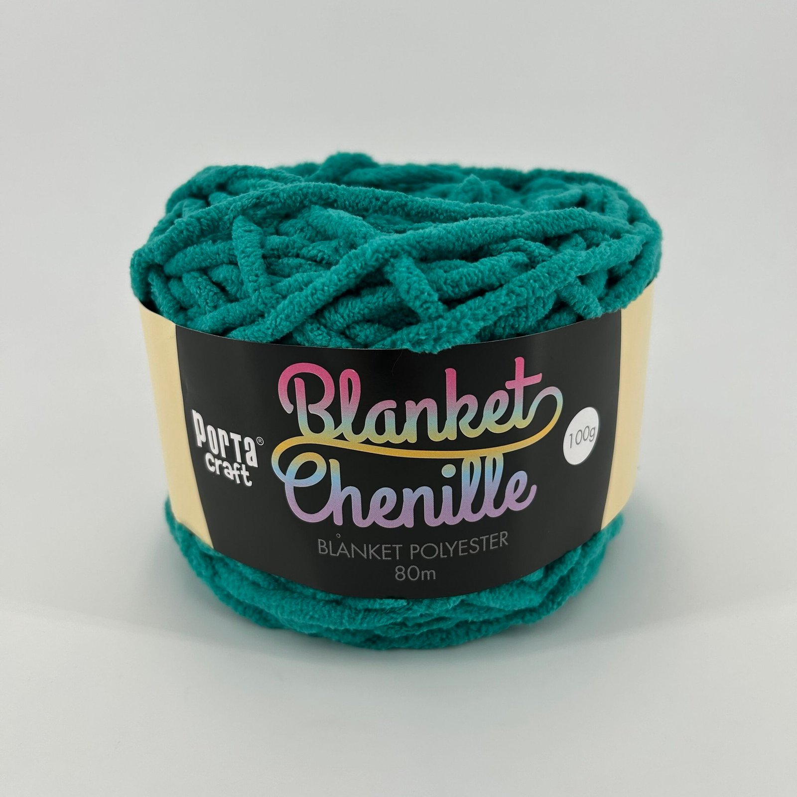 Chenille Blanket Yarn 100g 80m Solid 31 Teal