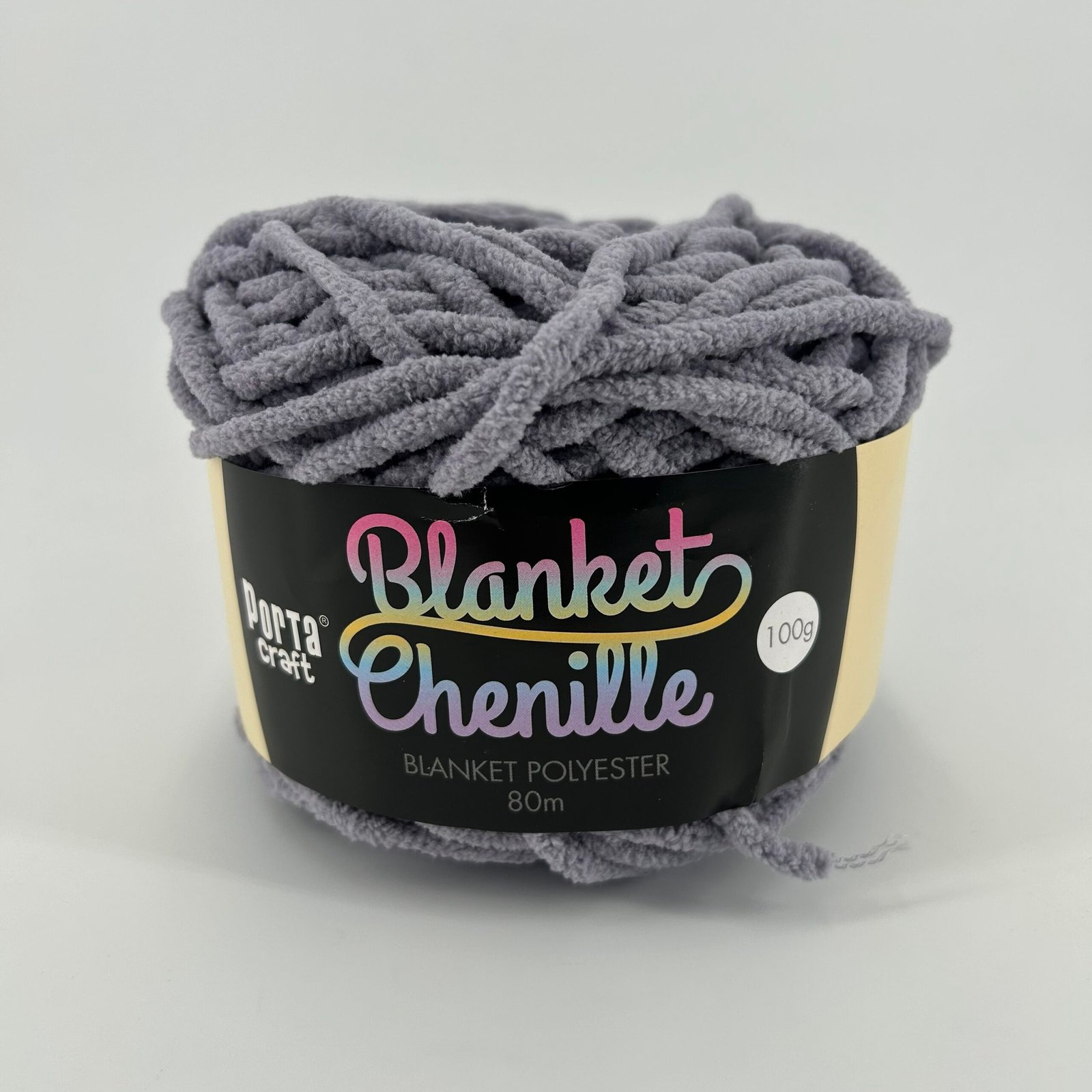 Chenille Blanket Yarn 100g 80m Solid 05 Stone