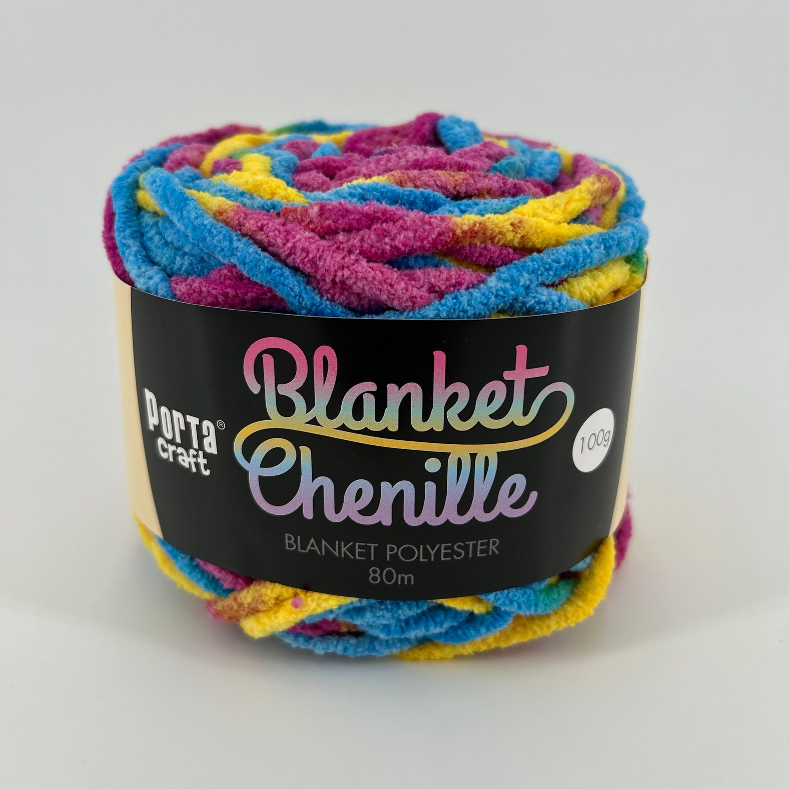 Chenille Blanket Yarn 100g 80m Multi Crayons
