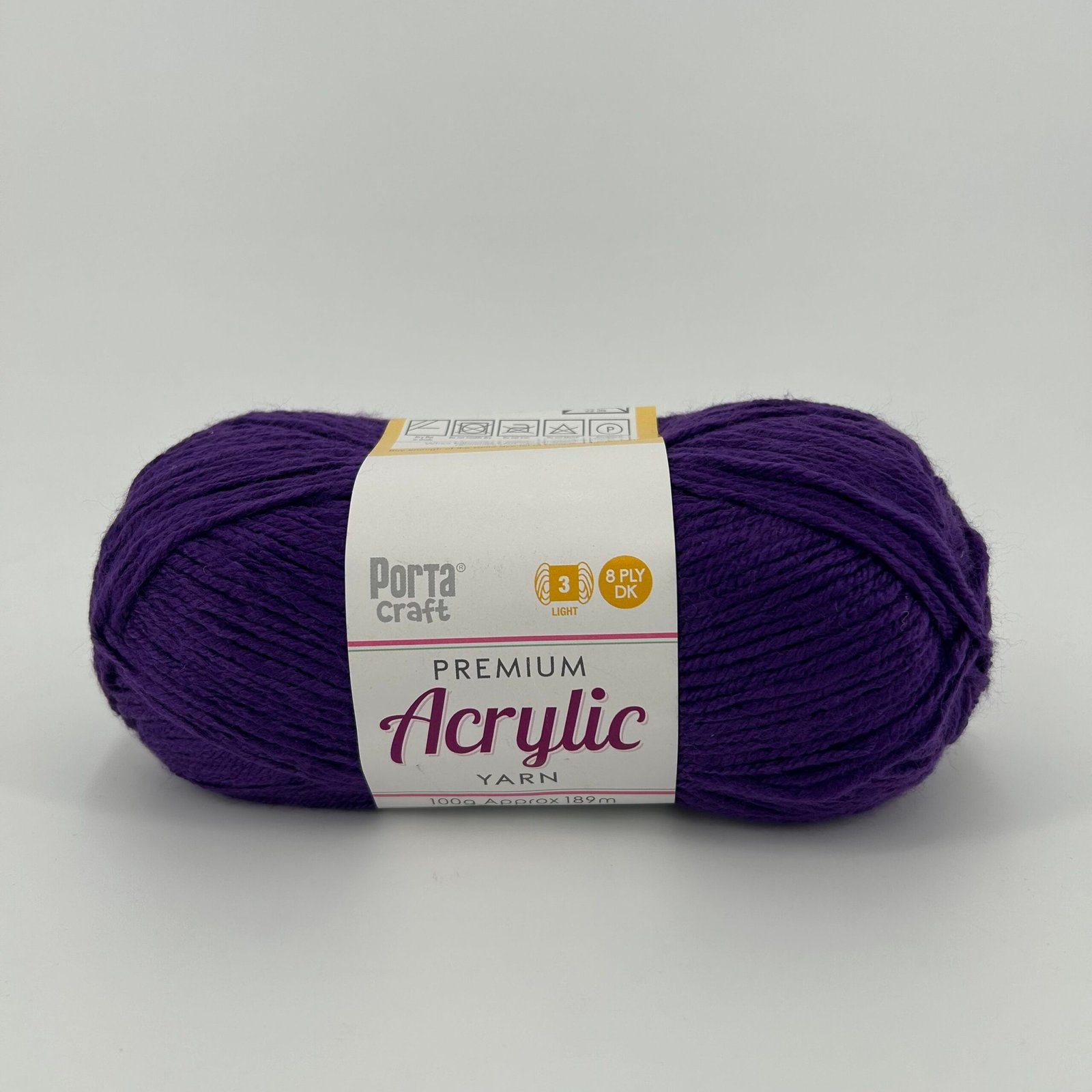Acryl Yarn 100g 189m 8ply Solid 44 Violet