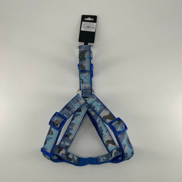 Reflective Camo Dog Harness Large Blue