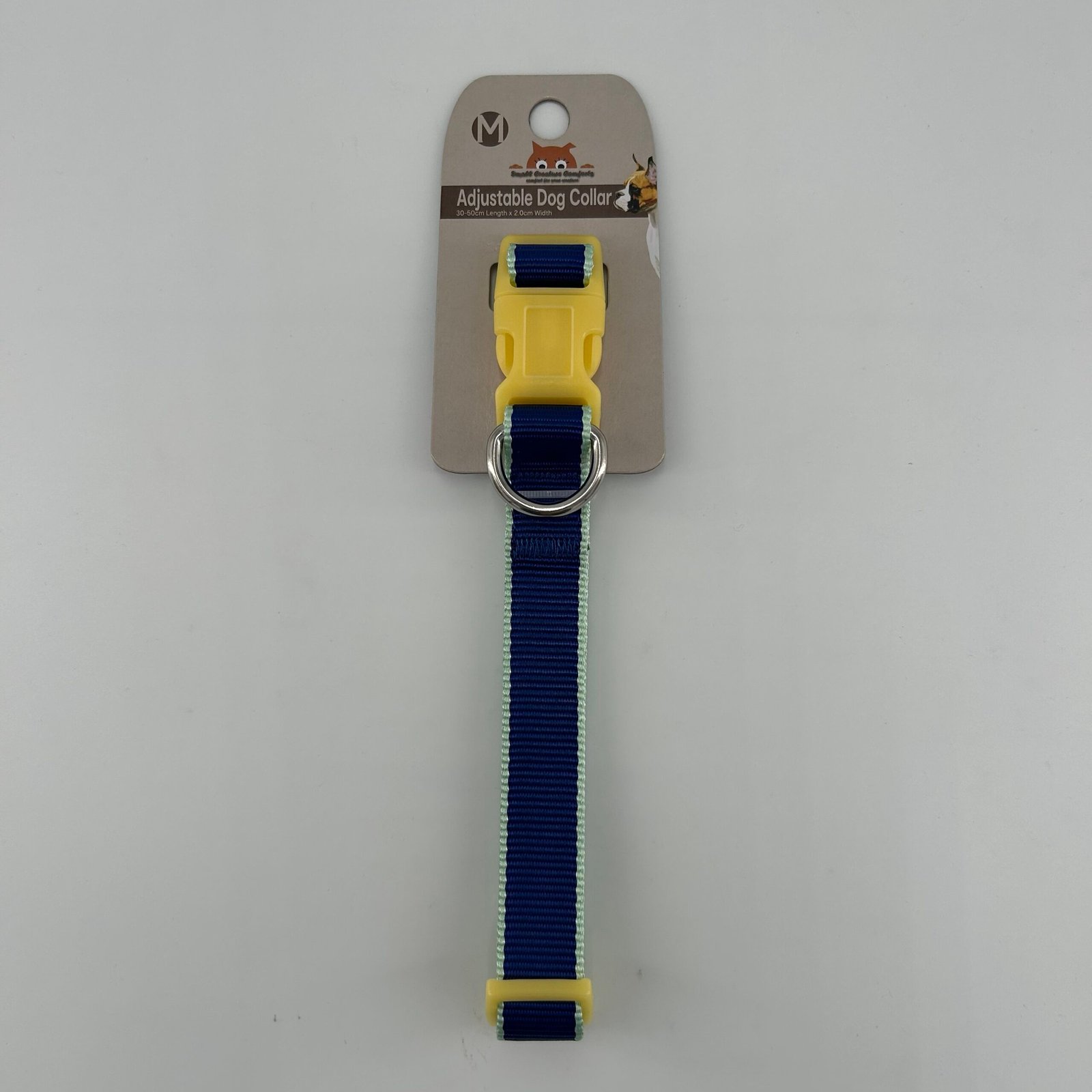 Adjustable dog collar M size, 30-50cm L, 2.0cm W Blue
