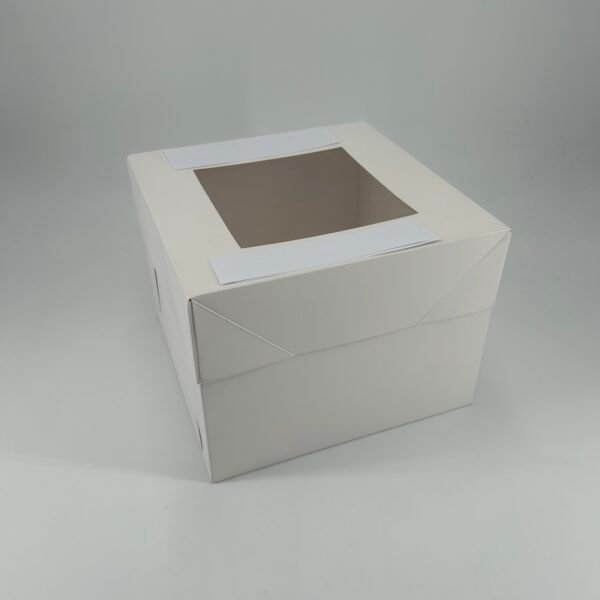 White 8in Cake Box With Window (8x8x6in) (5 Pack)