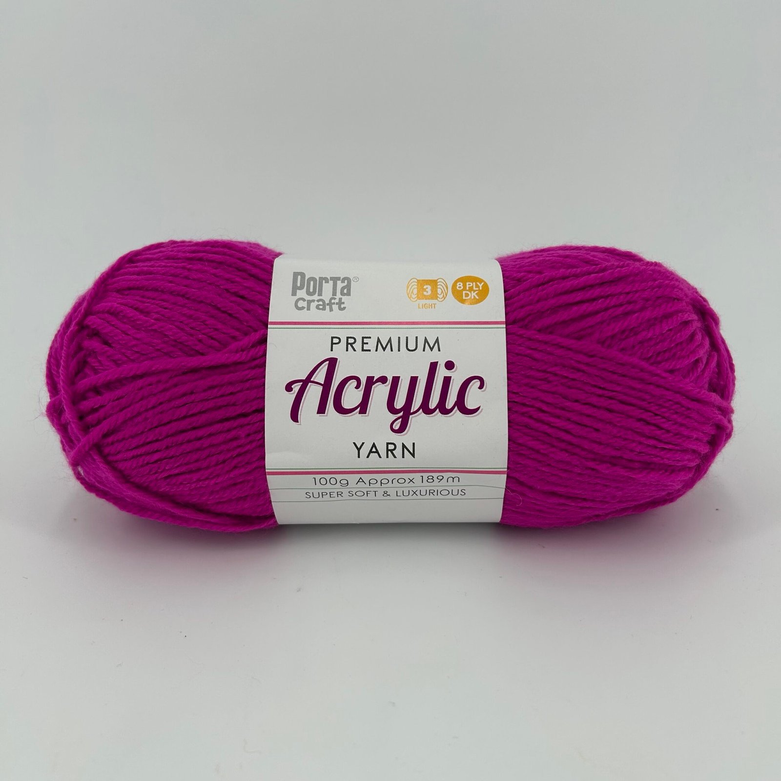 Acryl Yarn 100g 189m 8ply Solid 29 Mulberry