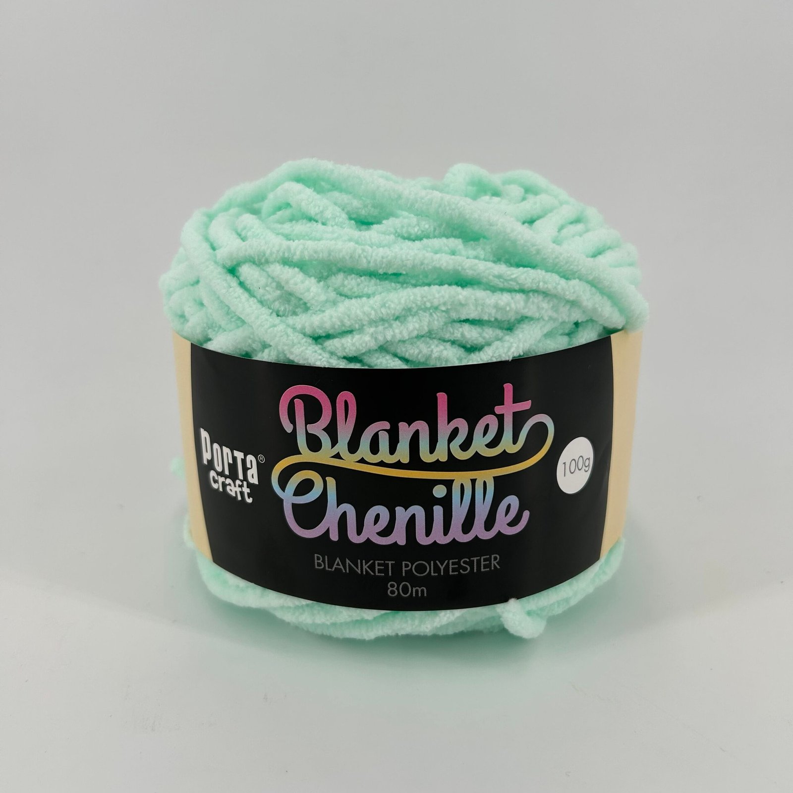 Chenille Blanket Yarn 100g 80m Solid 32 Baby Blue