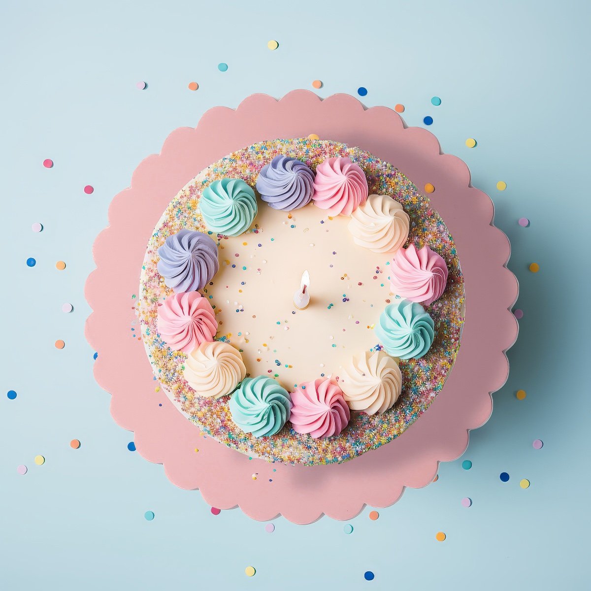 10in Scalloped Cake Board - Pastel Pink