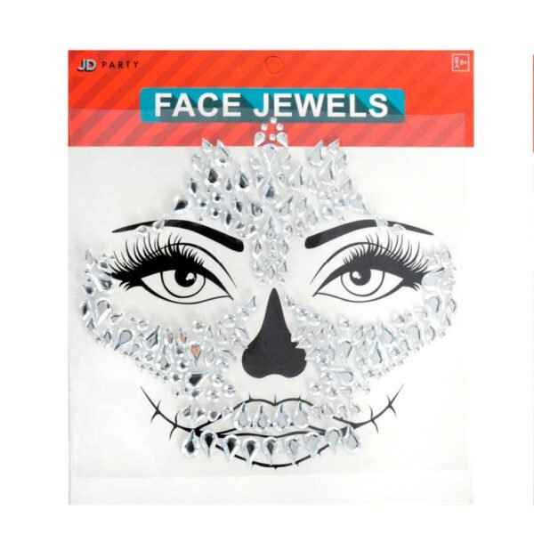 Halloween Face Jewels (Full face silver)