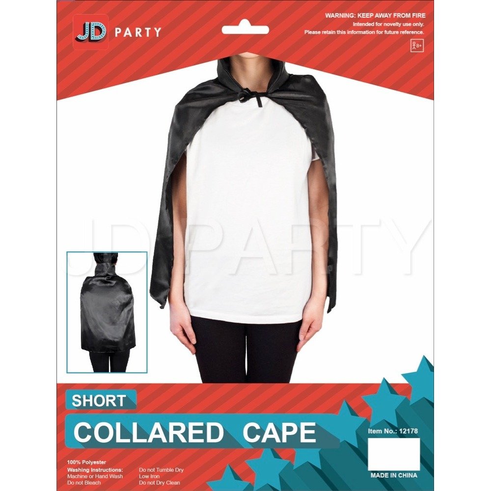 Collared Black Cape (S)