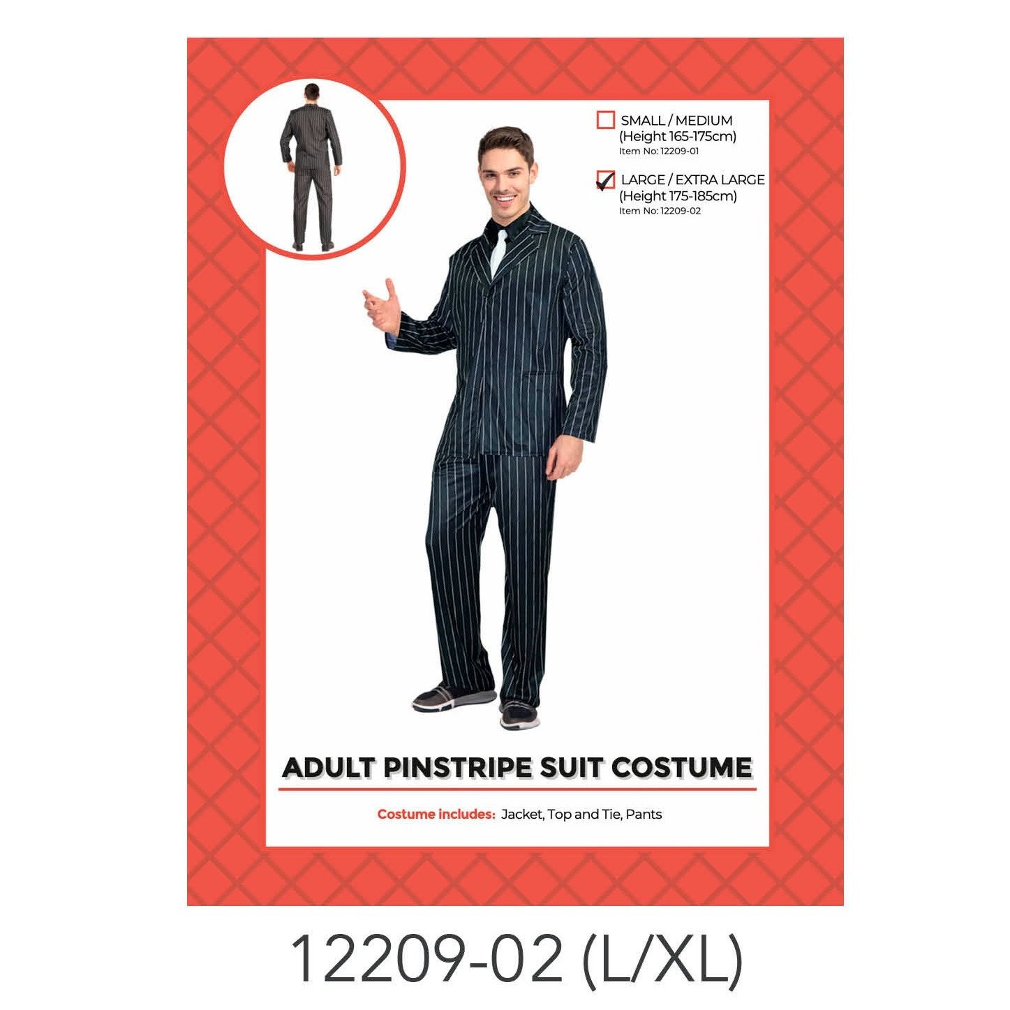 Adult Pinstripe Suit L/XL