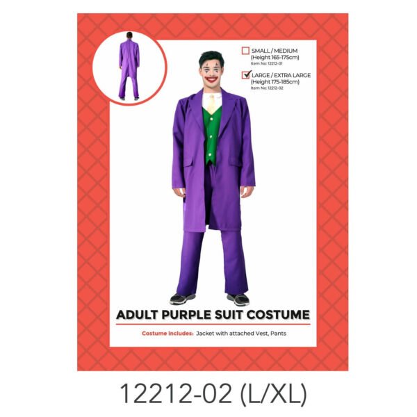 Adult Purple Clown Costume (L/XL)