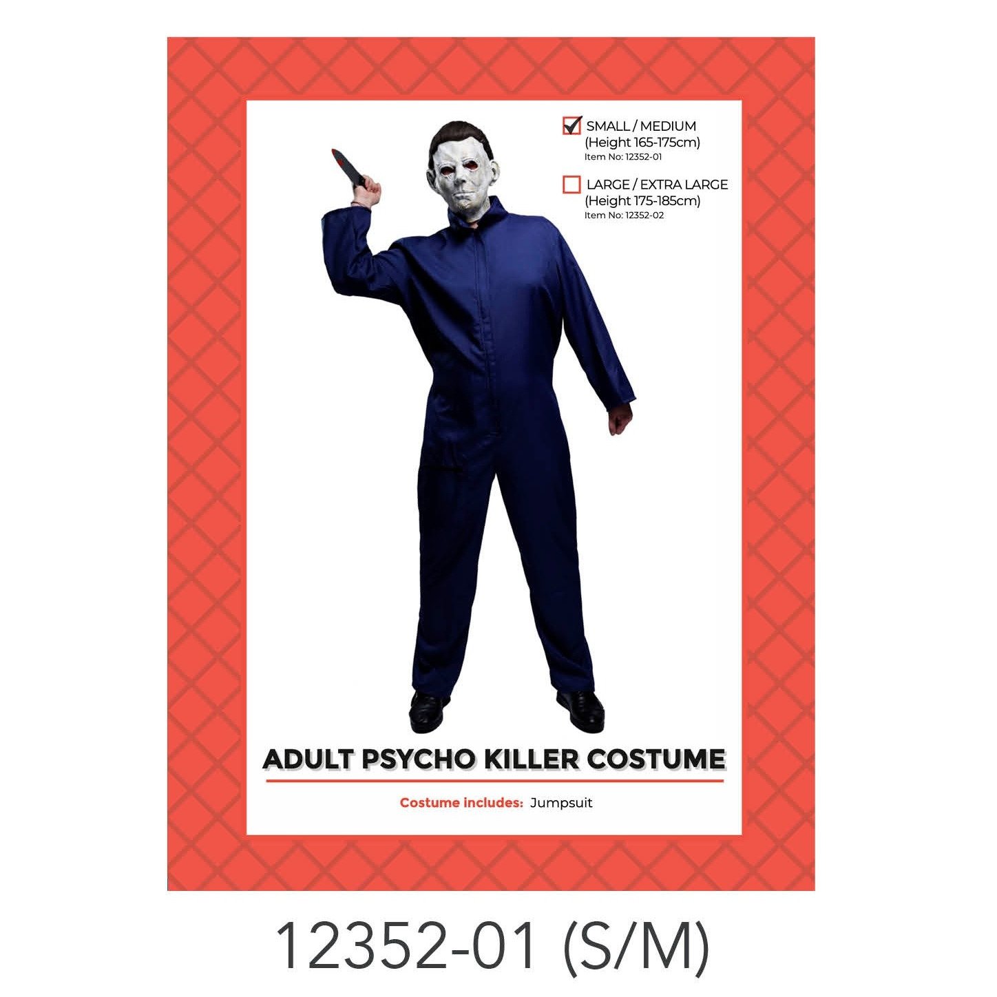 Adult Psycho Killer Navy Costume (S/M)