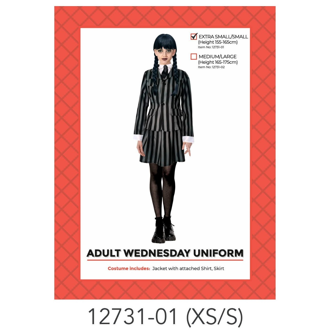 Adult Wednesday Uniform Costume XS/S