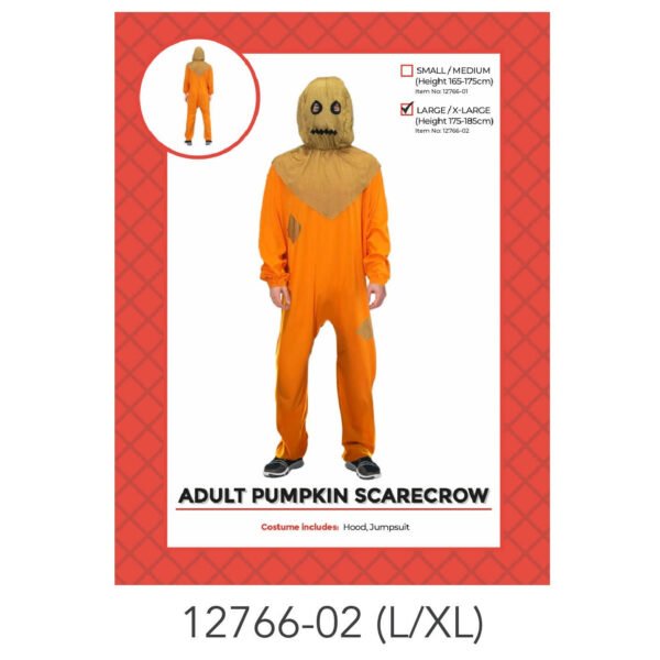 Adult Pumpkin Scarecrow Costume L/XL
