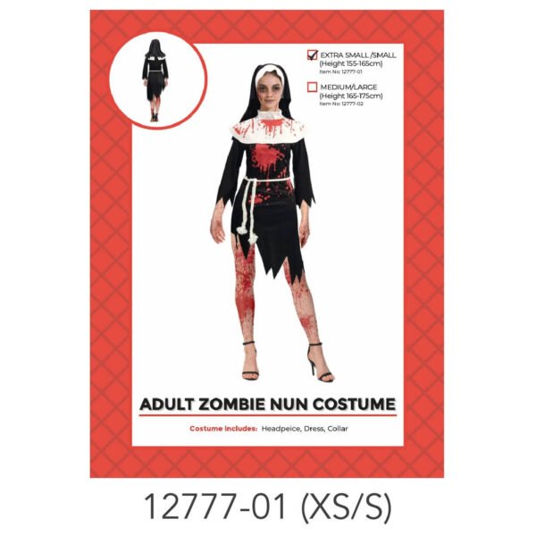Adult Zombie Nun Costume XS/S