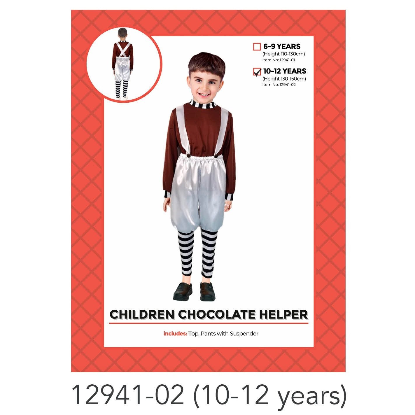 Child Chocolate Helper Boy 10-12 was 91682-02