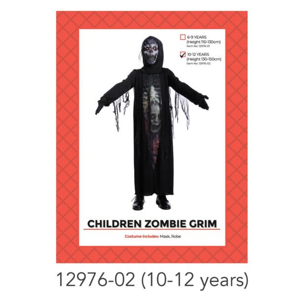 Children Zombie Grim Costume 10-12 years
