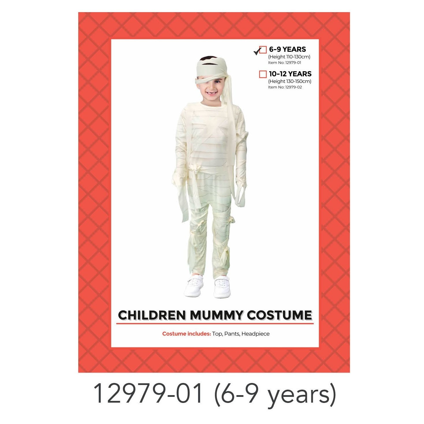 Children Mummy Costume 6-9 years