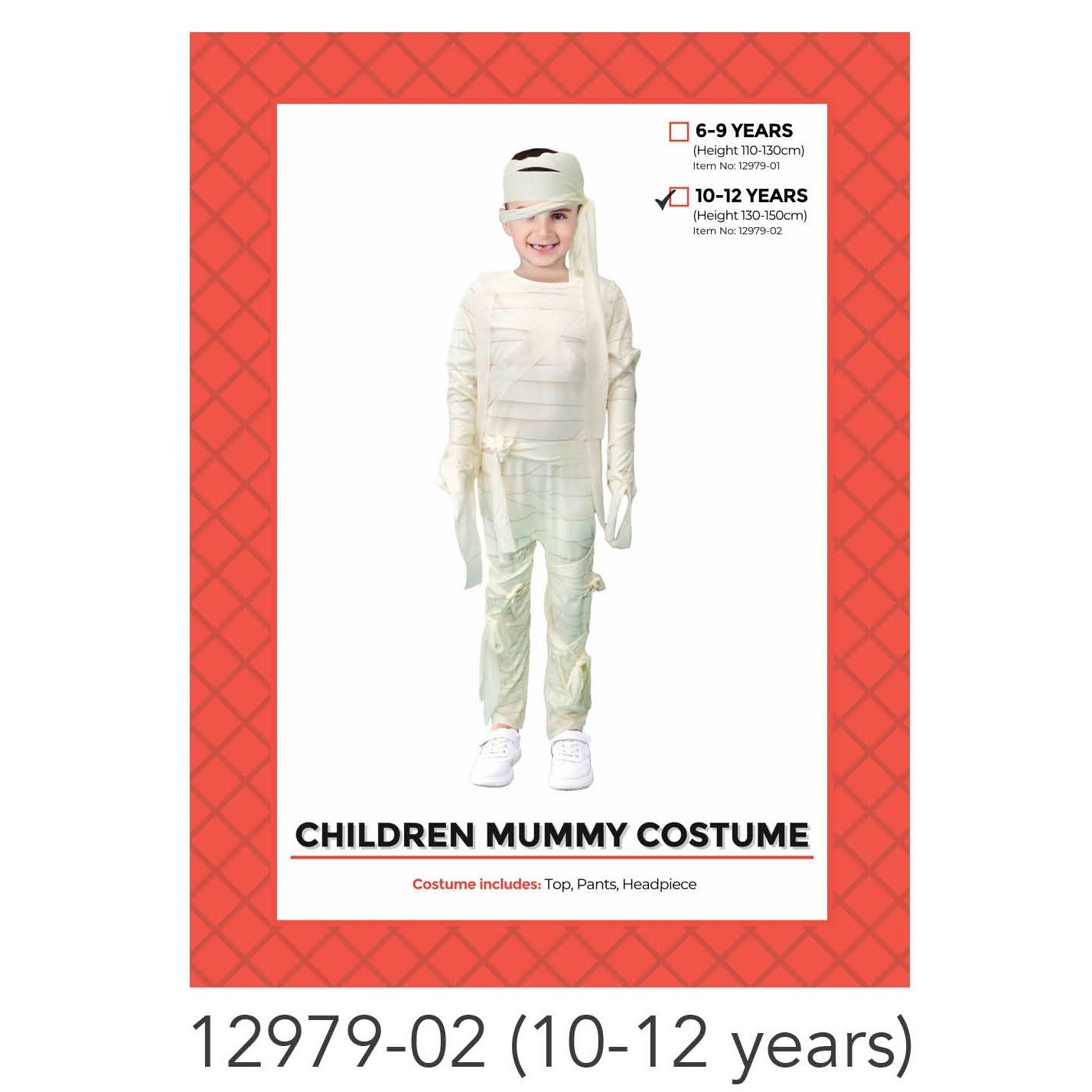 Children Mummy Costume 10-12 years