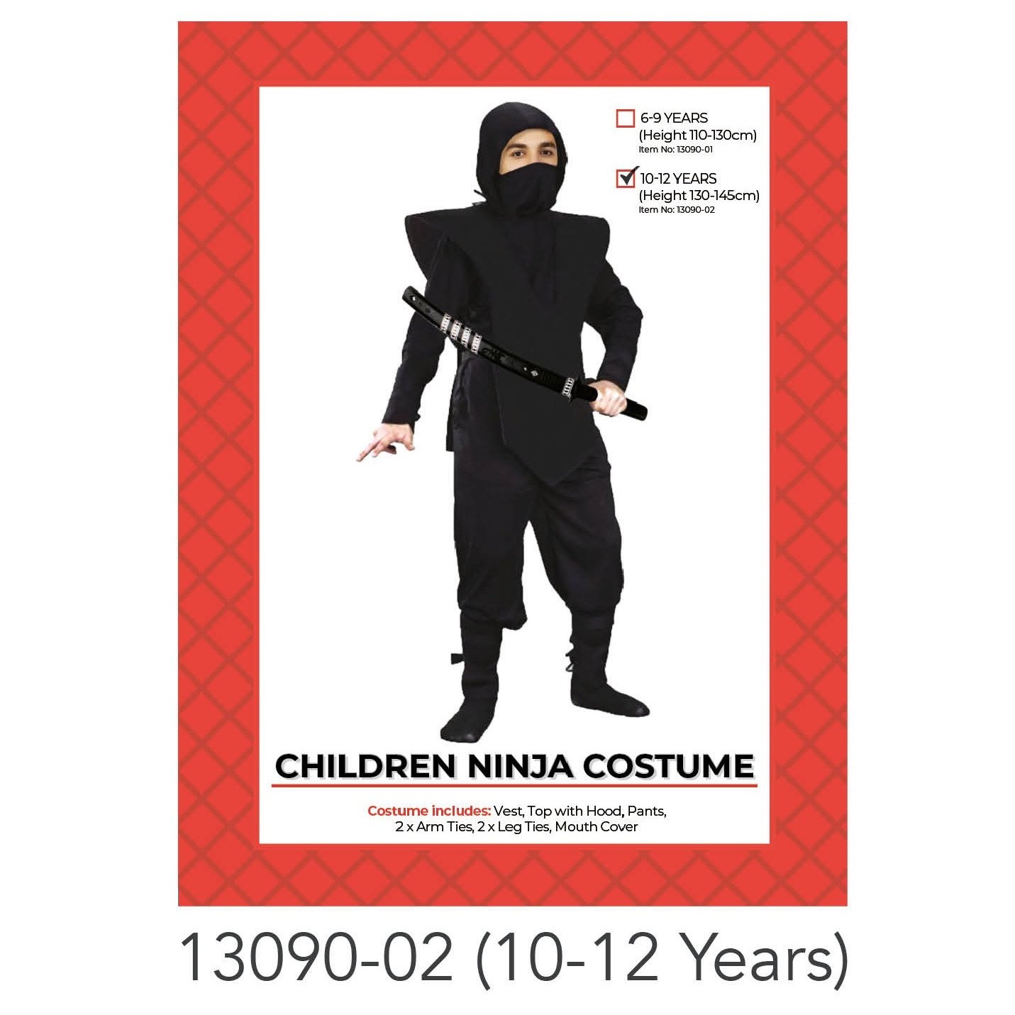 Children Ninja Costume (10-12years)