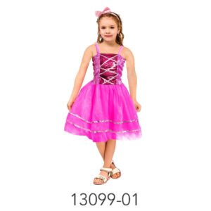 Children Metallic Princess Dress (Hot Pink)