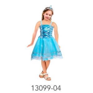 Children Metallic Princess Dress (Blue)