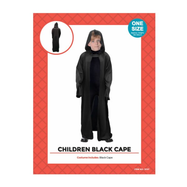 Children Black Cape Costume