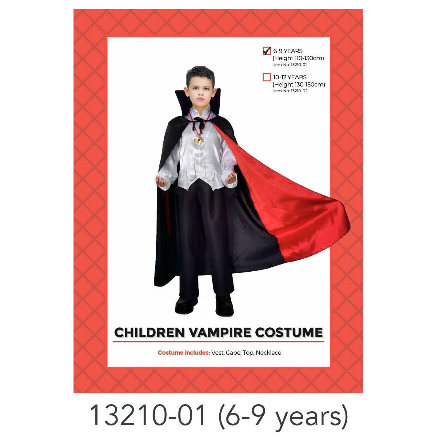 Children Vampire Costume (6-9 years)