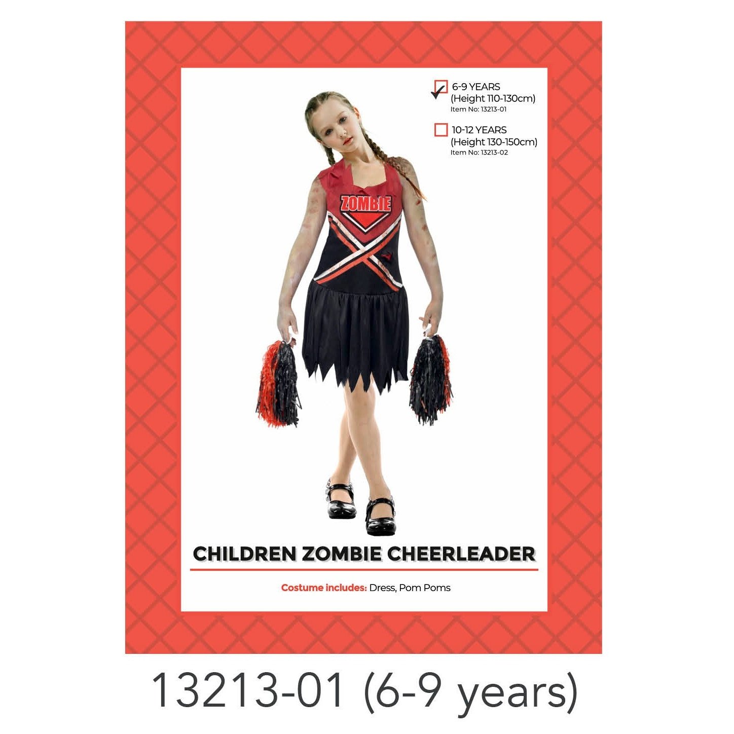 Children Zombie Cheerleader Costume (6-9 years)