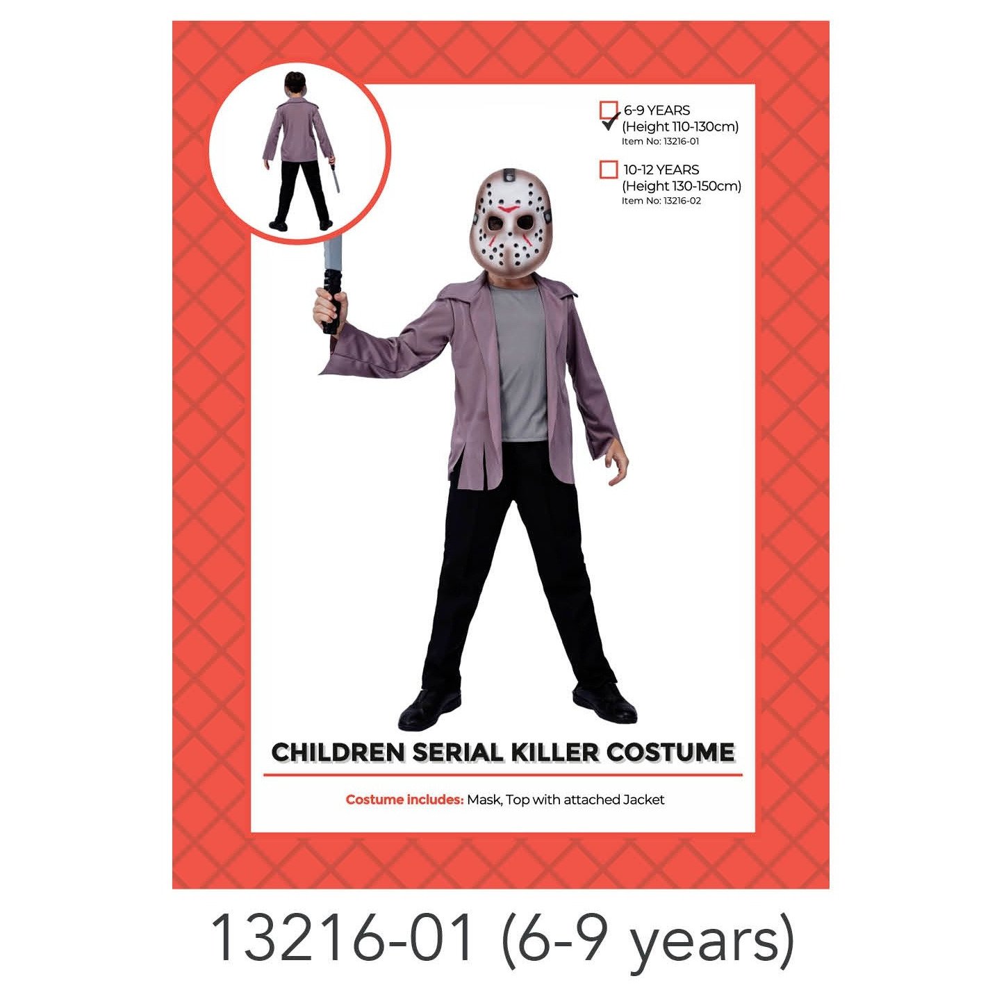Children Killer Boy Costume (6-9years)