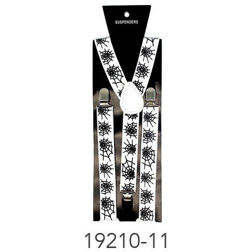 Suspender (Pattern) White with Black Webs