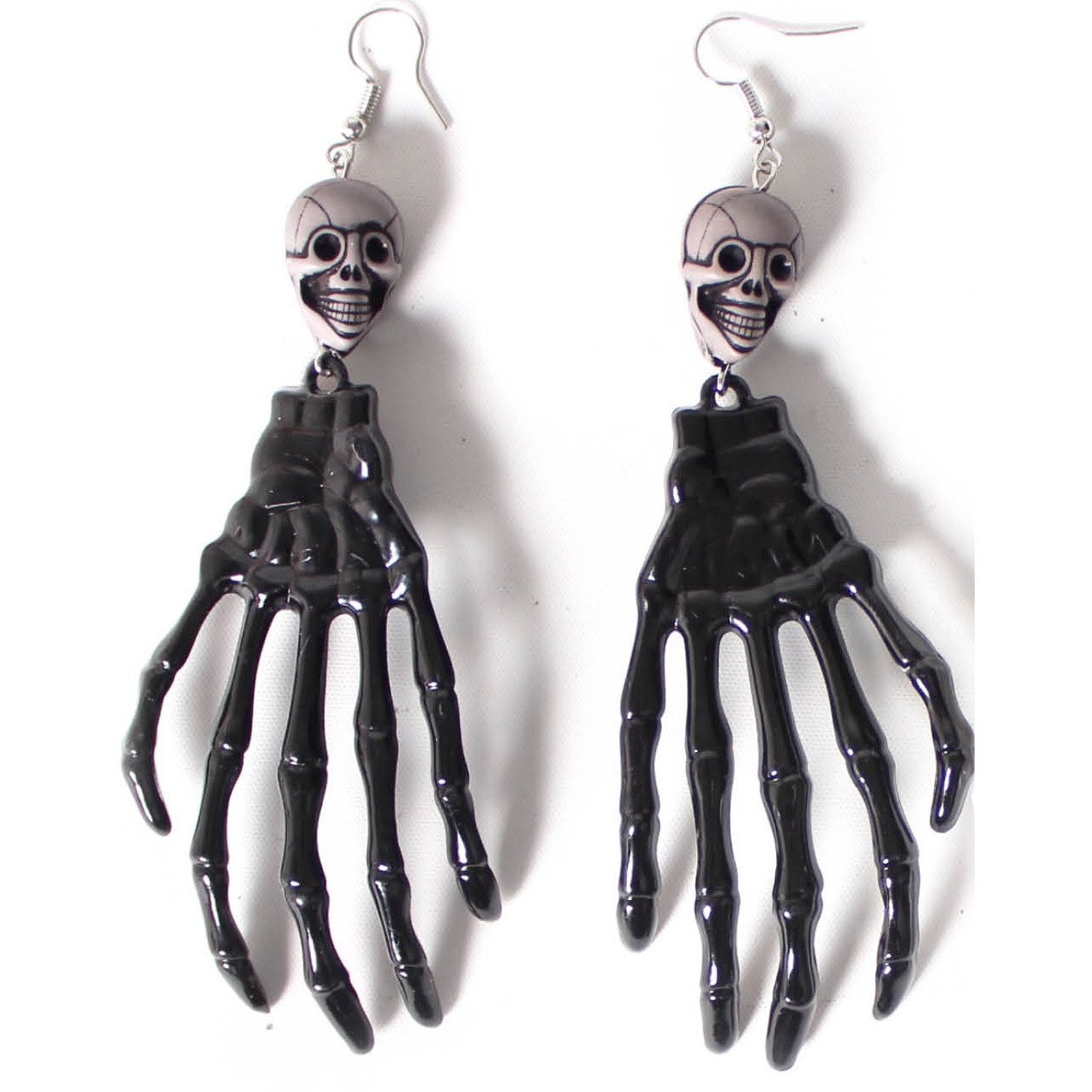 Skeleton Hand Earrings Black