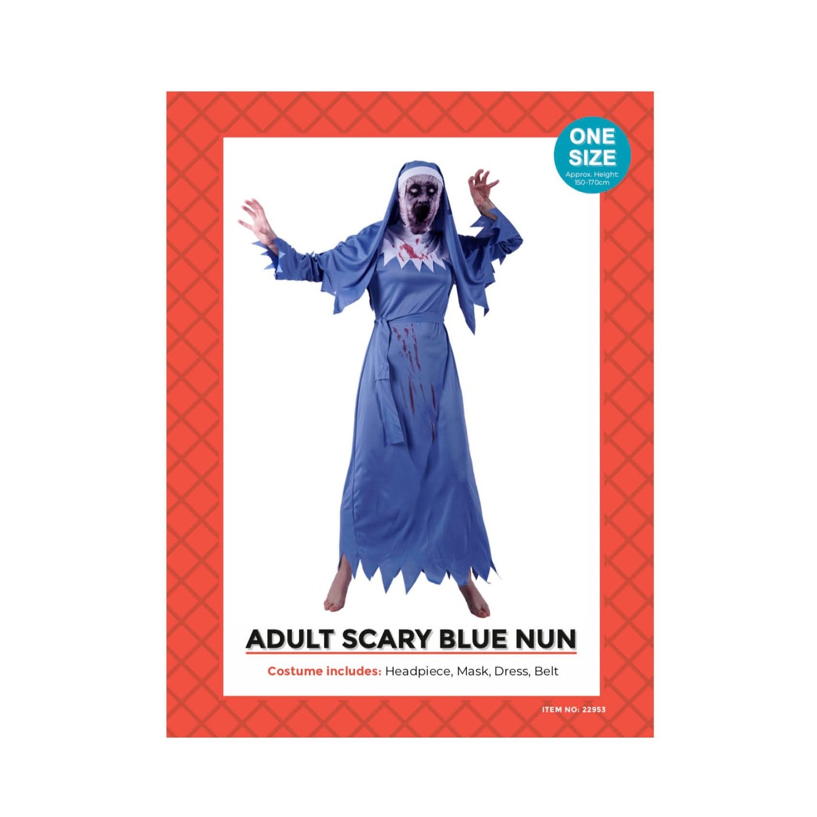 Adult Scary Blue Nun Costume