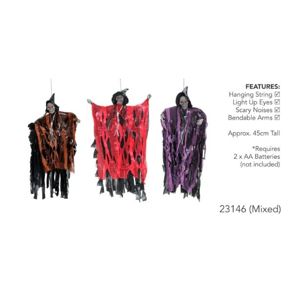 Animated Hanging Skeleton 45cm