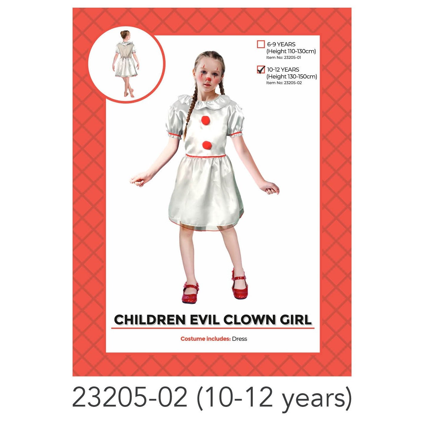 Children Killer clown costume 10-12 years